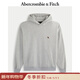 Abercrombie & Fitch小麋鹿圖案美式復古保暖抓絨套頭連帽衛衣25秋冬男裝122-5536 淺灰色 L (180/108A)