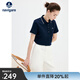 Navigare意大利小帆船女士翻領(lǐng)T恤夏季休閑簡(jiǎn)約POLO衫百搭時(shí)尚短袖體恤衫 海軍藍 XL
