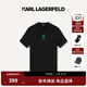 Karl Lagerfeld卡爾拉格斐輕奢男裝春夏新款印花短袖T恤老佛爺241N1726 黑色 L (50)