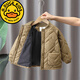 G.duck品牌童裝兒童輕薄棉服2024秋冬季新款中小童棉衣帥氣男童夾棉外套 卡其色 尺碼標準，不要拍大 90(建議身高85厘米左右)