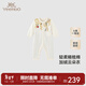 英氏（YEEHOO）【商場(chǎng)同款】女童連體衣秋冬長(cháng)袖加絨嬰兒衣服保暖 淺梨黃 90cm (建議1-2歲) 【偏大,建議拍小一碼】
