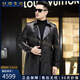 UOSO男裝品牌真皮皮衣男秋冬中長(cháng)款修身機車(chē)牛皮休閑風(fēng)衣外套 到手價(jià)4599 L