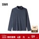 森馬（Semir）長(cháng)袖T恤男發(fā)熱保暖高領(lǐng)打底上衣冬季堆堆領(lǐng)基礎內搭 灰藍A81311 L