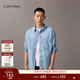Calvin KleinJeans25春秋男士經(jīng)典美式復古風(fēng)ck純棉淺藍色寬松牛仔襯衫外套