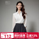 晚白【新品】2025秋款時(shí)尚翻領(lǐng)氣質(zhì)白襯衫輕熟優(yōu)雅早秋通勤襯衣 白色 L