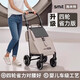 施米特買(mǎi)菜小拉車(chē)神器新款購物車(chē)手推車(chē)可折疊便攜輕便家用萬(wàn)向輪 【碳鋼車(chē)架+高彈減震萬(wàn)向輪】【帶剎車(chē)】-黑+奶咖