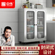 中偉304加厚不銹鋼廚房碗柜餐邊柜家用201網(wǎng)門(mén)玻璃收納柜鍋具置物柜