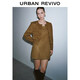 UR2026春季新款女裝氣質(zhì)簡(jiǎn)約絨面單排扣短款外套UWM160009 黃棕 M