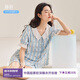 靜韻【涼感型】超柔軟甜美花邊睡衣女夏款休閑軟棉棉家居服短袖套裝