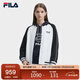 FILA 斐樂(lè )官方女士針織長(cháng)袖外套2025春季新品寬松上衣休閑拼色棒球服