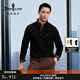 比音勒芬【POLARTEC抓絨新科技】秋冬款男士新年休閑保暖輕量立領(lǐng)長(cháng)袖T恤 07黑色 XL （110）