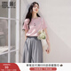 香影粉色t恤女裝短袖正肩2025夏季新款圓領(lǐng)卡通刺繡減齡上衣小衫 粉色 M 160/84A/95-110斤
