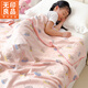 無(wú)印良品全棉紗布蓋毯兒童毛巾被夏季小毯子幼兒園午睡毯?jiǎn)稳丝照{被夏涼被 晚安象【全棉皺皺紗 親膚柔軟】 80x105cm【兒童毯】