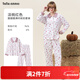 tutuanna25新品秋冬睡衣女 加厚保暖BB絨蛋糕甜甜圈滿(mǎn)印加絨家居服套裝 淡桃紅色 均碼 160/84A (適合身高155-170cm)