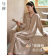 軒靚（XULEN）睡裙女春秋款純棉長(cháng)袖超長(cháng)裙高級感氣質(zhì)睡衣寬松家居服連衣裙 64699米杏 【下單送禮盒】 L 推薦160-165CM，體重100-120斤