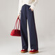 塔馳密司（touchmiss）松弛感寬松加絨休閑褲女2025冬季保暖松緊腰系帶闊腿褲 藏青色 3XL 31/XXXL