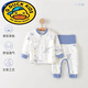 G.duck嬰兒春秋衣服秋衣秋褲新生兒純棉無(wú)骨內衣套裝寶寶分體高腰兩件套 藍色鯨魚(yú) 【偏襟護腰套裝】 73 建議24斤以?xún)? title=