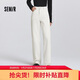 森馬（Semir）森柔|牛仔褲女春季做舊淺色長(cháng)褲女生顯瘦時(shí)尚直筒褲103125124013A