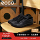 愛(ài)步（ECCO）板鞋男 軟底舒適輕盈牛皮系帶休閑鞋 柔酷537764 黑色41 HL