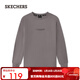 斯凱奇（Skechers）秋冬款男女同款針織長(cháng)袖T恤衫打底衫休閑運動(dòng)衫衛衣L325U096 鐵褐色/05QR L