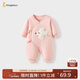 童泰（TONGTAI）嬰兒蝴蝶衣冬季純棉夾棉初生寶寶連體衣新生兒哈衣爬服粉色59cm