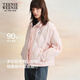 Teenie Weenie【小熊軟糖】小熊女羽絨服冬季寬松翻領(lǐng)輕薄舒適外套 粉色 M