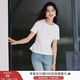 香影粉色減齡t恤女正肩2025夏季新款顯瘦棉質(zhì)甜美風(fēng)圓領(lǐng)短袖上衣 白色 M 160/84A/95-110斤
