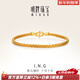 明牌珠寶新年禮物  足金黃金ACE復古編織素鏈手鐲禮物女AFI0183工費750 I.N.G鏈鐲 6.0直徑 約14.71克