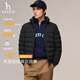 哈吉斯（HAZZYS）男裝 冬款【鵝絨】羽絨服男簡(jiǎn)約休閑立領(lǐng)男外套ASFZU0CDX09 黑色BK XL （180/100A 50）