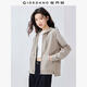 佐丹奴休閑外套女新款純棉純色破骨側開(kāi)叉連帽衛衣開(kāi)衫女05375452 22青灰杏 L