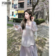 瑪嬌媚（Majiaomei）連衣裙女裝套裝2026年春秋新款寬松溫柔慵懶風(fēng)針織毛衣半身裙子女 上衣+半身裙 M