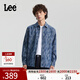 Lee25秋冬新品舒適版翻領(lǐng)小Logo徽標提花深藍男長(cháng)袖牛仔襯衫休閑 深藍色 L