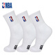 NBA襪子男士中筒休閑運動(dòng)襪秋冬毛巾底加厚毛圈精梳棉跑步籃球襪3雙