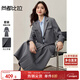 尚都比拉格雷系職場(chǎng)套裝女秋季一?？燮今g領(lǐng)短款西裝外套配顯瘦A字半身裙