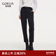 歌莉婭黑色長(cháng)褲女2025新款冬季穿搭針織褲子高腰鉛筆褲1EDJ1I53A 50B灰黑色 28
