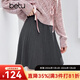 百圖（betu）女裝2025年冬季新款半身裙高級感百搭A字針織短裙裙子女2510T69 灰色 M
