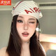 COSMICKISS頭巾包頭女時(shí)尚月子帽頭巾美式y2k千禧辣妹新款薄款發(fā)帶 紅色字母頭巾-一條