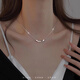 PWL999足銀幾何方糖項鏈2026新款小眾鎖骨鏈百搭頸鏈送女友閨蜜禮物 【999足銀】幾何方糖項鏈+證書(shū)