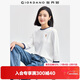 佐丹奴T恤女純棉套頭衫貓咪刺繡撞色圓領(lǐng)七分袖上衣05324798