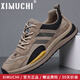 希慕馳（XIMUCHI）品牌 男鞋運動(dòng)鞋 新款透氣網(wǎng)面鞋輕便跑步鞋時(shí)尚休閑鞋百搭鞋子男 棕色 38 標準皮鞋尺碼
