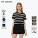 ANN ANDELMAN【王玉雯同款】官方直營(yíng) 2025春夏新款寬松條紋短袖t恤 黑色 M