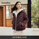 珂萊蒂爾【鵝絨】Koradior商場(chǎng)同款2025冬季氣質(zhì)絎縫羽絨服外套女 暗玫紅色 L