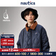 nautica white sail白帆×CityBoy 路亞系列日系中性翻領(lǐng)葫蘆花絎線(xiàn)寬松羽絨服JW5336 藏青41C M
