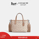 蔻馳（COACH）奧萊女士女包經(jīng)典標志CITY迷你托特包單肩斜挎包手提包禮物city15 SV/沙黃色/灰褐色