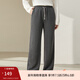 纖莉秀【加絨保暖】大碼女裝休閑簡(jiǎn)約百搭舒適褲子胖mm2025冬新款4910 深灰色 34/3XL