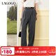 LAGOGO格雷灰百搭休閑西裝褲女拉谷谷2025年春夏新款簡(jiǎn)約通勤褲子 灰色 M