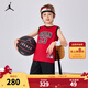 NIKE JORDAN 耐克AJ籃球服套裝23號球衣夏季兒童籃球背心+短褲2件套 正黑色 100 /52 【建議身高92-98cm】