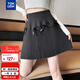 唐獅（TonLion）【關(guān)曉彤同款】2025秋冬女甜美淑女蝴蝶結毛織半身短裙百搭裙子潮