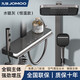 九牧（JOMOO）淋浴花灑套裝高端貼墻方管置物臺增壓恒溫全銅洗浴衛生間洗澡沐浴 019槍灰【貼墻置物臺】恒溫款