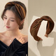 奇美拉（CHIMERA）簡(jiǎn)約交叉撞色發(fā)箍女寬邊壓發(fā)洗臉外出頭箍 咖拼焦糖色女新年禮物